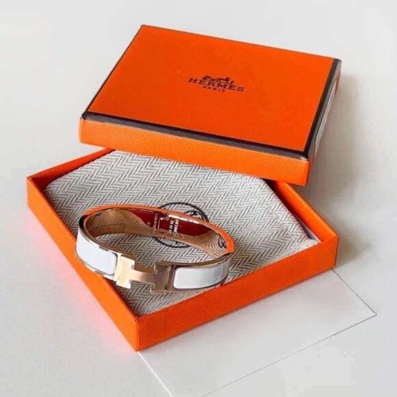 Hermès White and Gold Bracelet - Picture 2 of 6